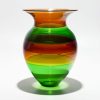 Handblown Glass Vases Salmon Emerald Strawberry Lime Bright Emerald