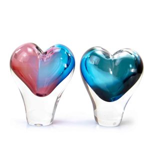 Crystal Heart Vase Loranto Glass