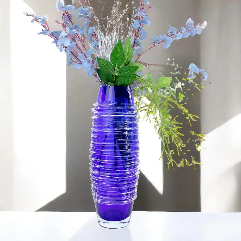 Glass Crystal Vases 'Spiral' by Loranto Glass - Image 6