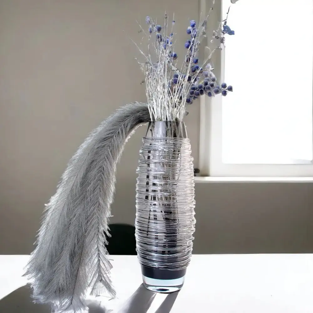 Glass Crystal Vases 'Spiral' by Loranto Glass - Image 7