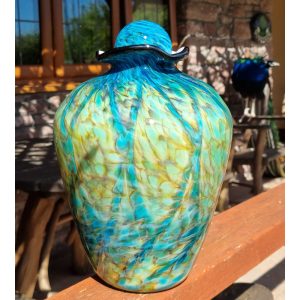 Hand Blown Glass Urn