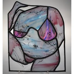 Stained Glass Women Portrait by Laura Kriefman Glass