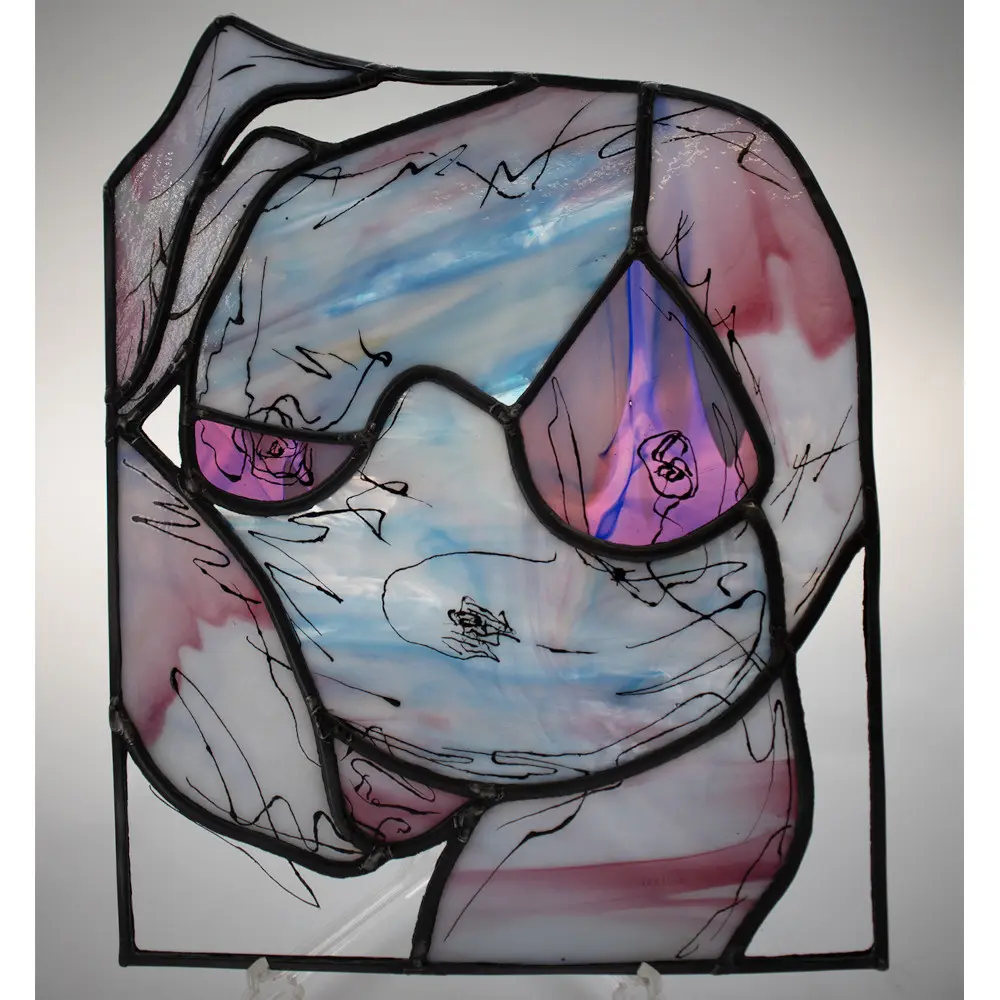 Stained Glass Women Portrait by Laura Kriefman Glass