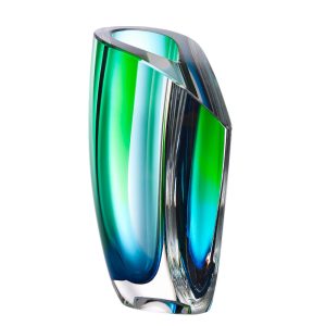 Kosta Boda Glass Vases Green Blue