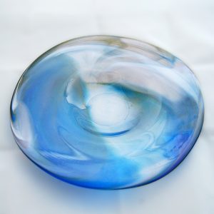 Blue Glass Platters by Katherine J Austin