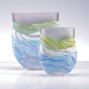 Glass Grey Vases by Thomas Petit