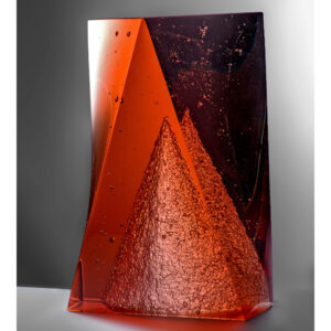 Red Glass Sculpture by Ivana Mašitová