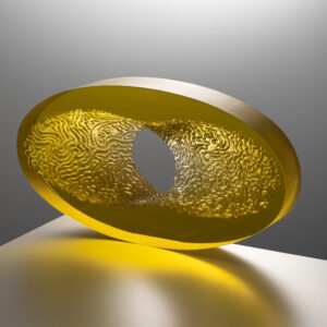 Yellow Glass Sculpture by Ivana Mašitová