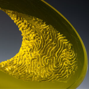 Yellow Glass Sculpture by Ivana Mašitová