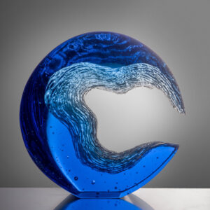 Blue Glass Sculpture by Ivana Mašitová