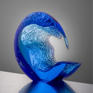 Blue Glass Sculpture by Ivana Mašitová